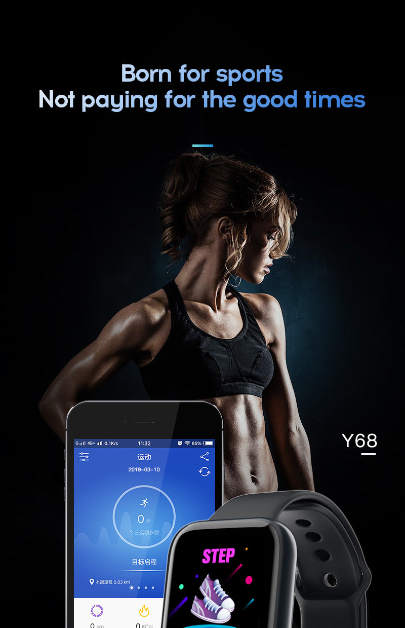 Y68 Smart Bracelet Student Male And Female Sports Bluetooth Watch