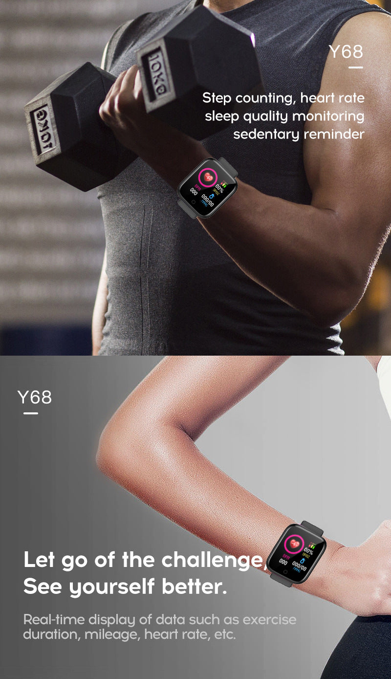 Y68 Smart Bracelet Student Male And Female Sports Bluetooth Watch