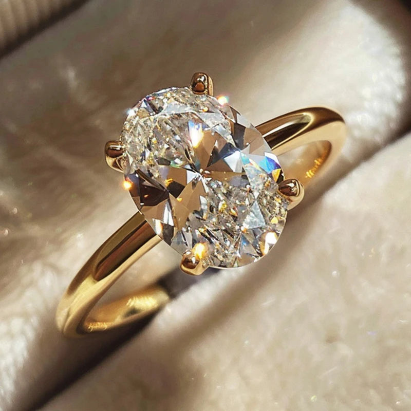 Eternal Radiant Oval-Cut Zirconia Engagement Ring