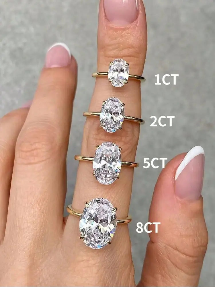 Eternal Radiant Oval-Cut Zirconia Engagement Ring