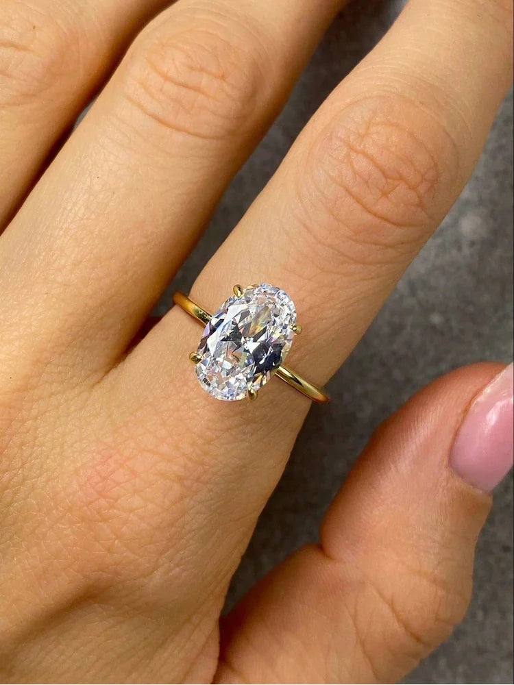 Eternal Radiant Oval-Cut Zirconia Engagement Ring