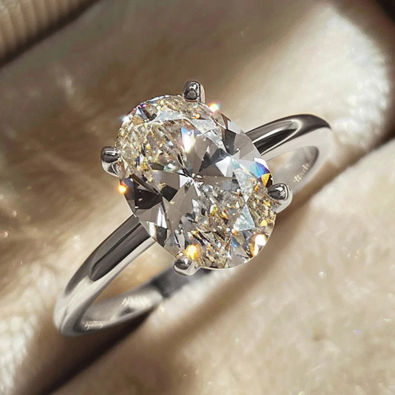 Eternal Radiant Oval-Cut Zirconia Engagement Ring